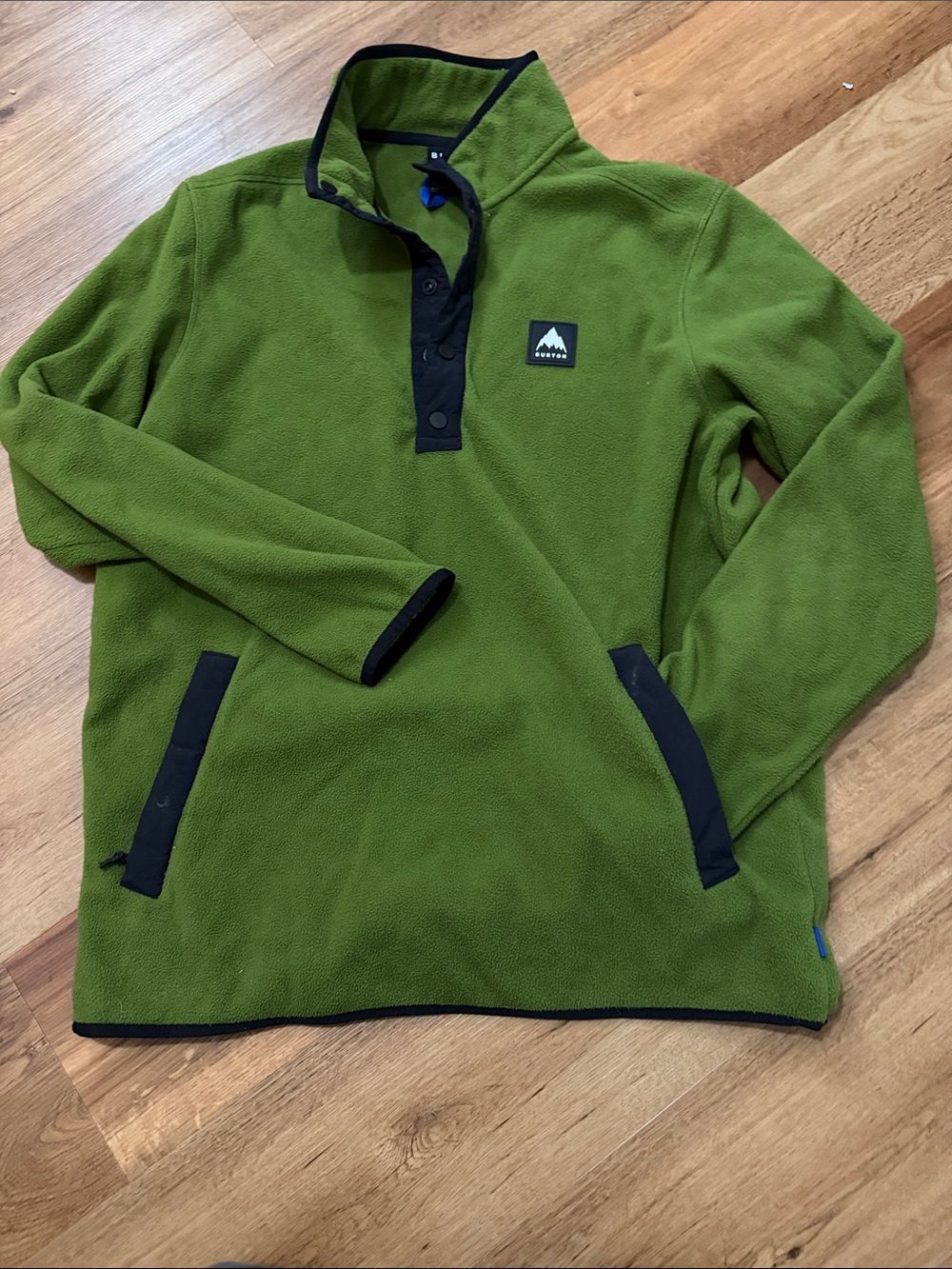 Burton Green Fleece Crewneck with Black Trim